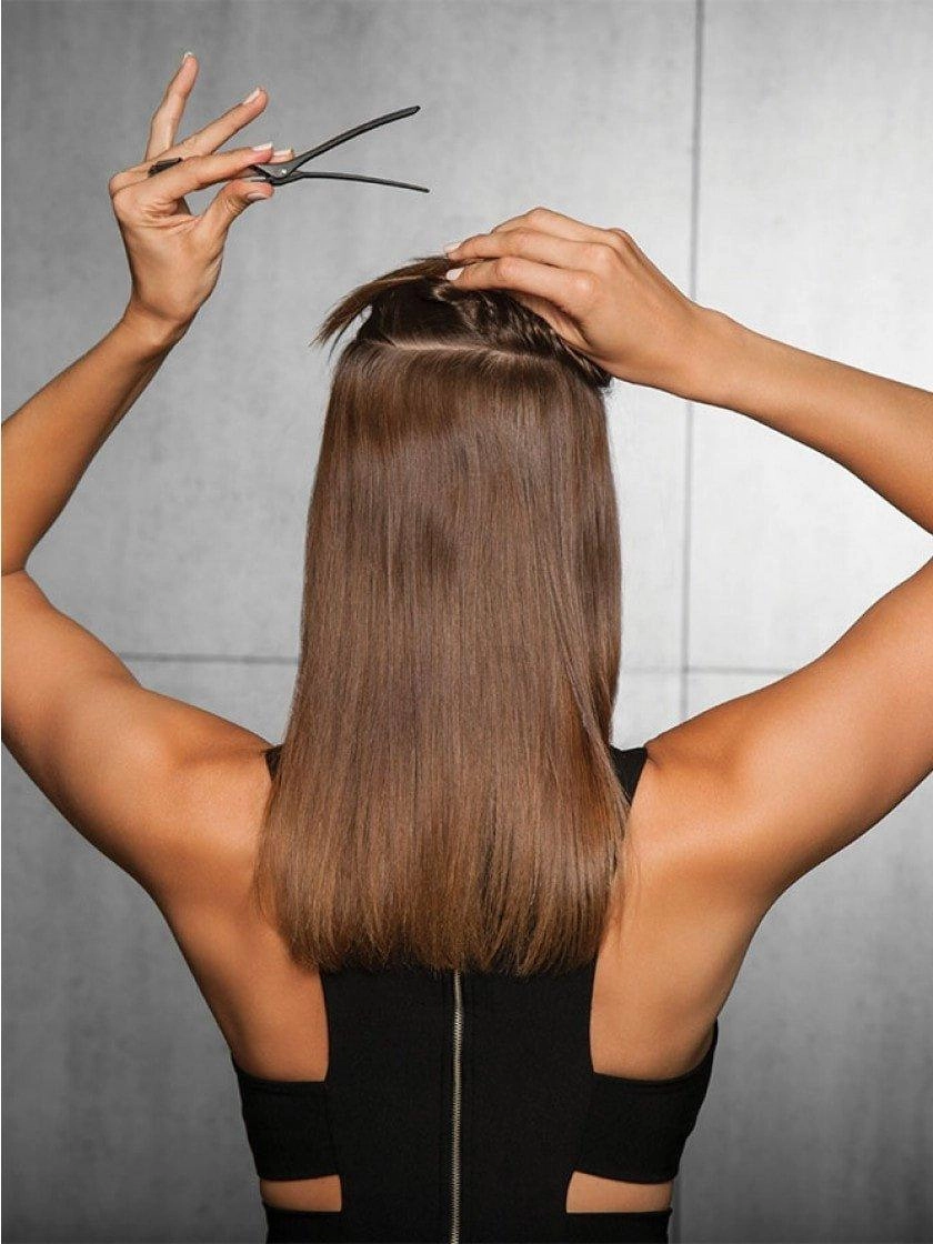 16" 8pc Straight Extension Kit Hairpiece by Hairdo | Heat Friendly Synthetic Clip In | Clearance Sale Open Box (Unworn - Like New)