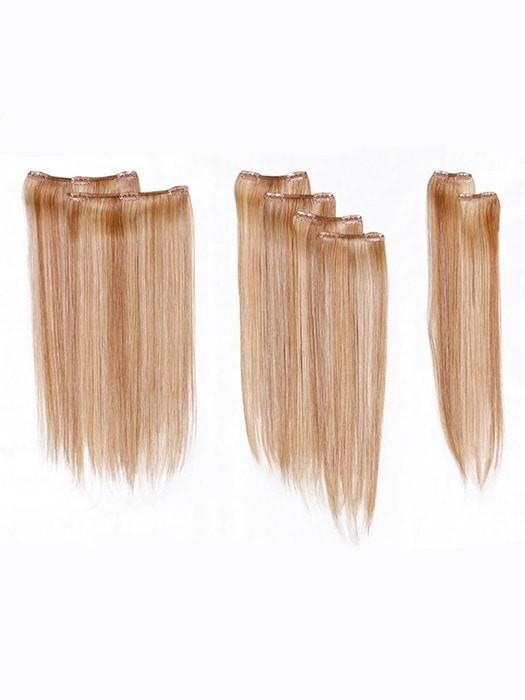 16" 8pc Straight Extension Kit Hairpiece by Hairdo | Heat Friendly Synthetic Clip In | Clearance Sale Open Box (Unworn - Like New)