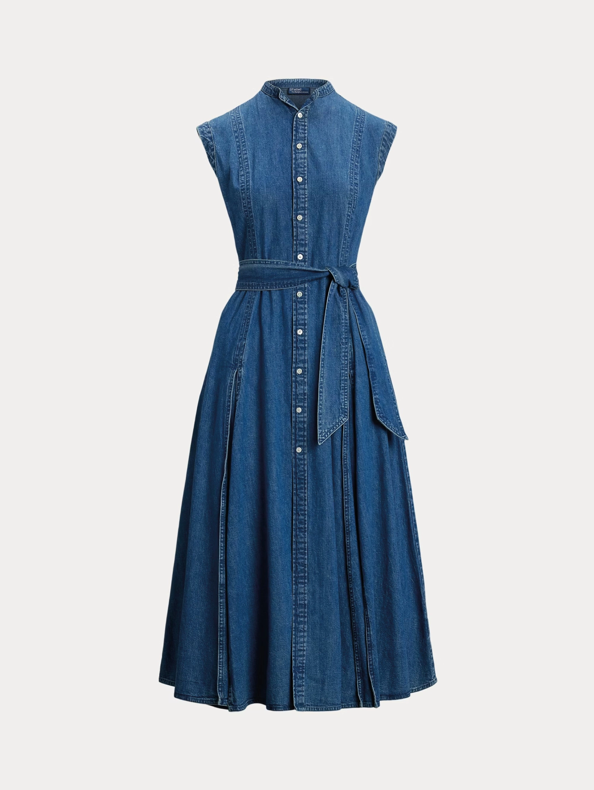 Abito Chemisier in Denim a Trapezio Blu