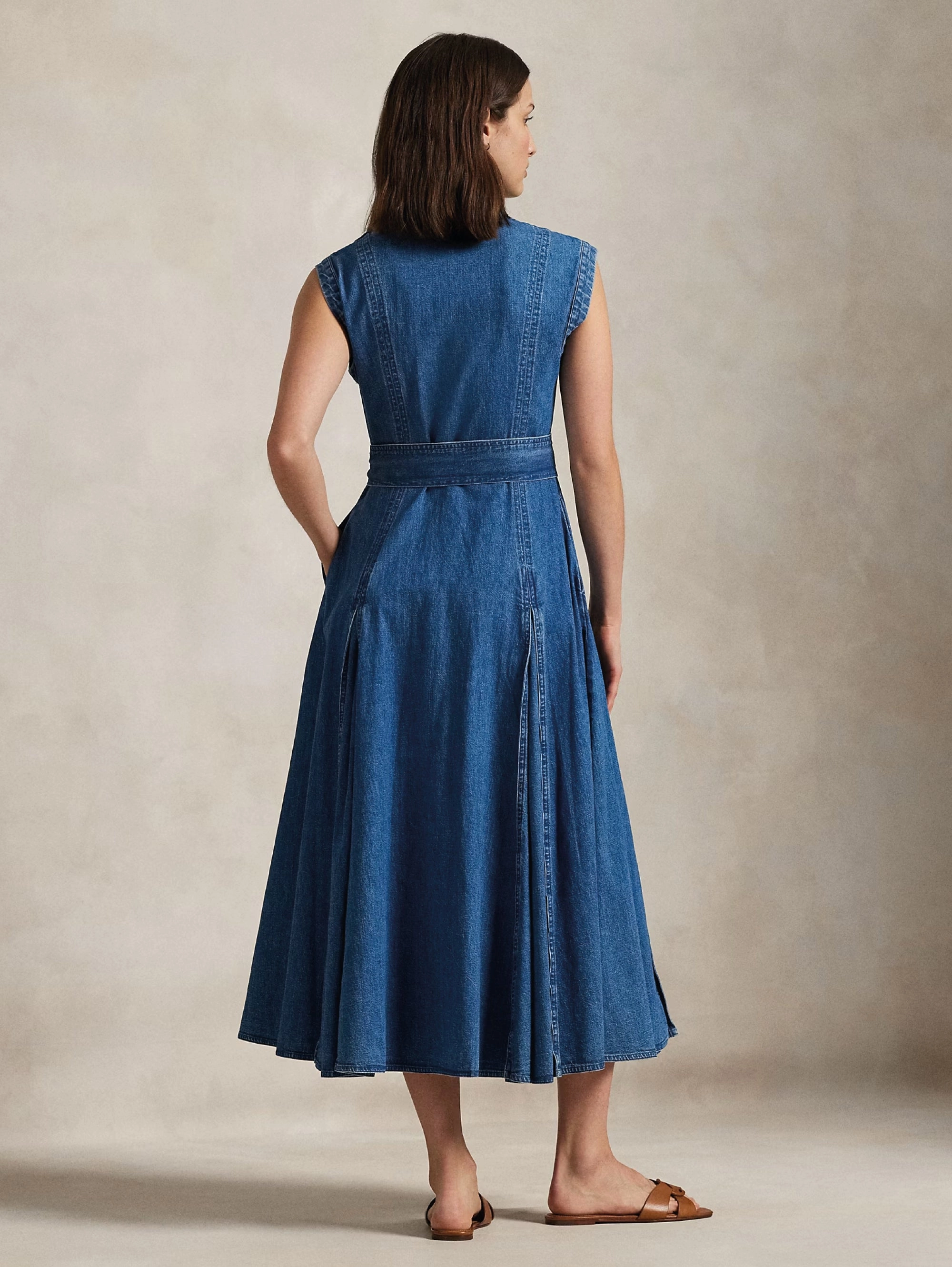Abito Chemisier in Denim a Trapezio Blu