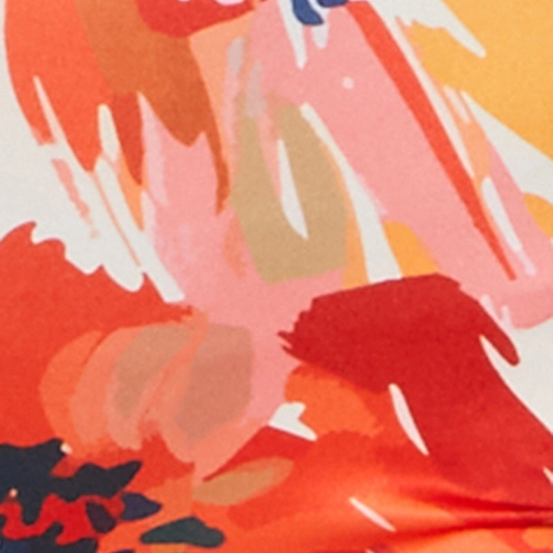 Abstract Floral Print Tube Romper