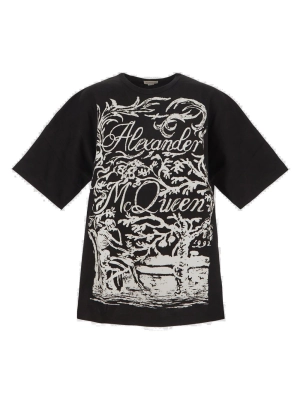 Alexander McQueen Logo Printed Crewneck T-Shirt