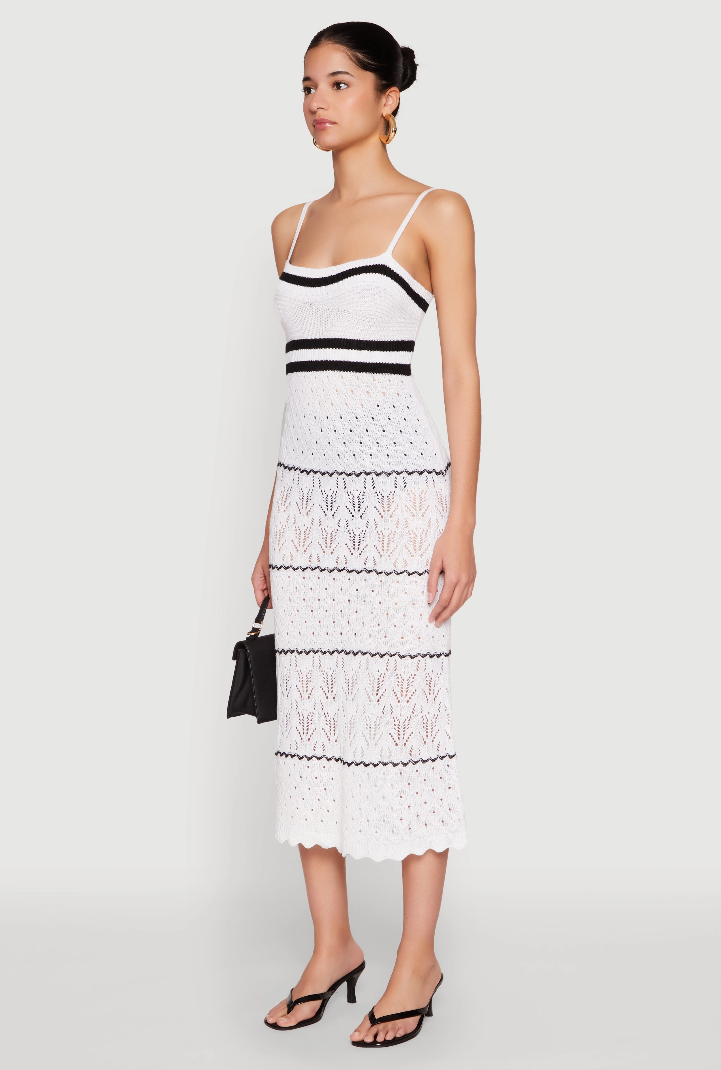 Almost Famous Contrast Trim Midi Dress