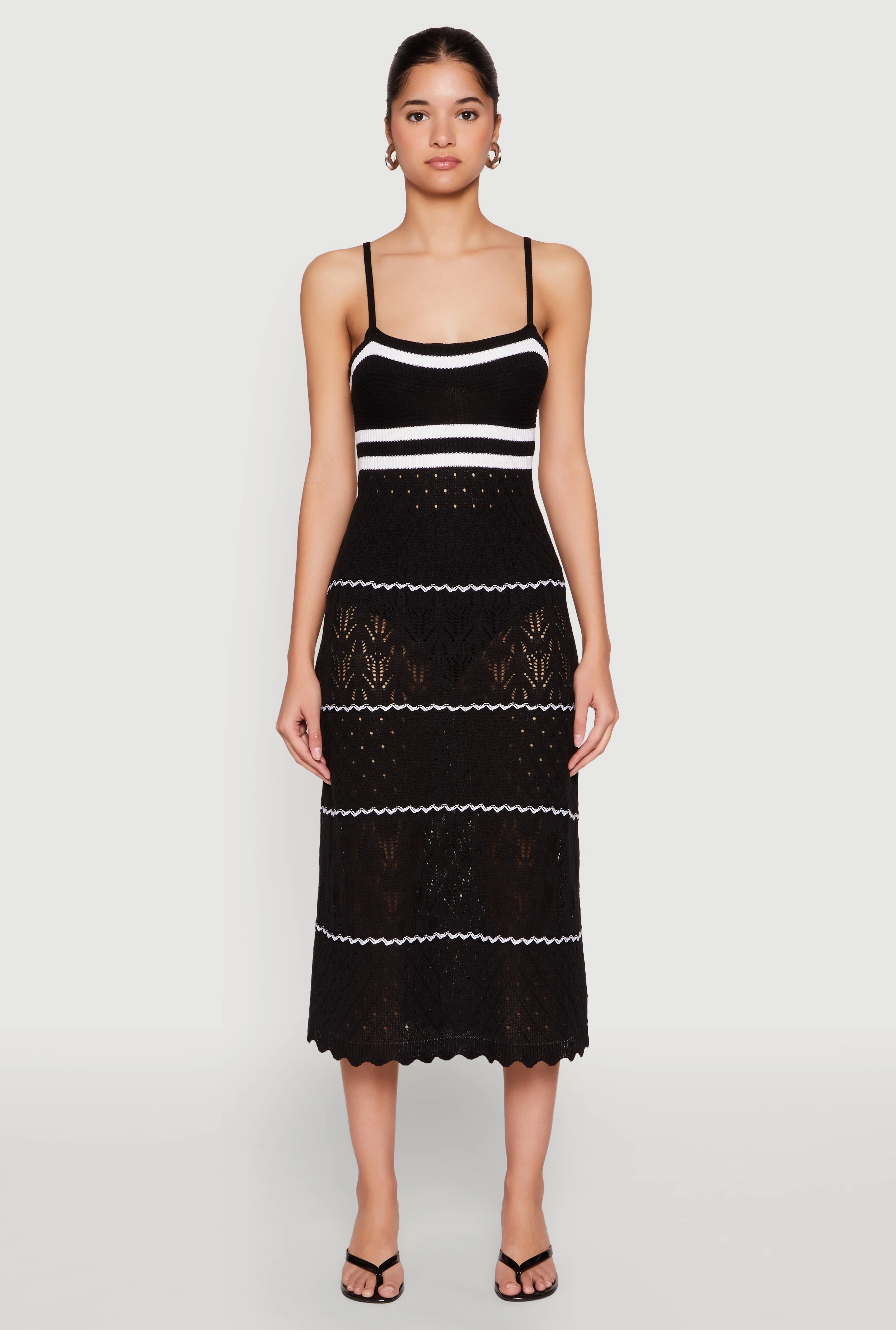 Almost Famous Contrast Trim Midi Dress