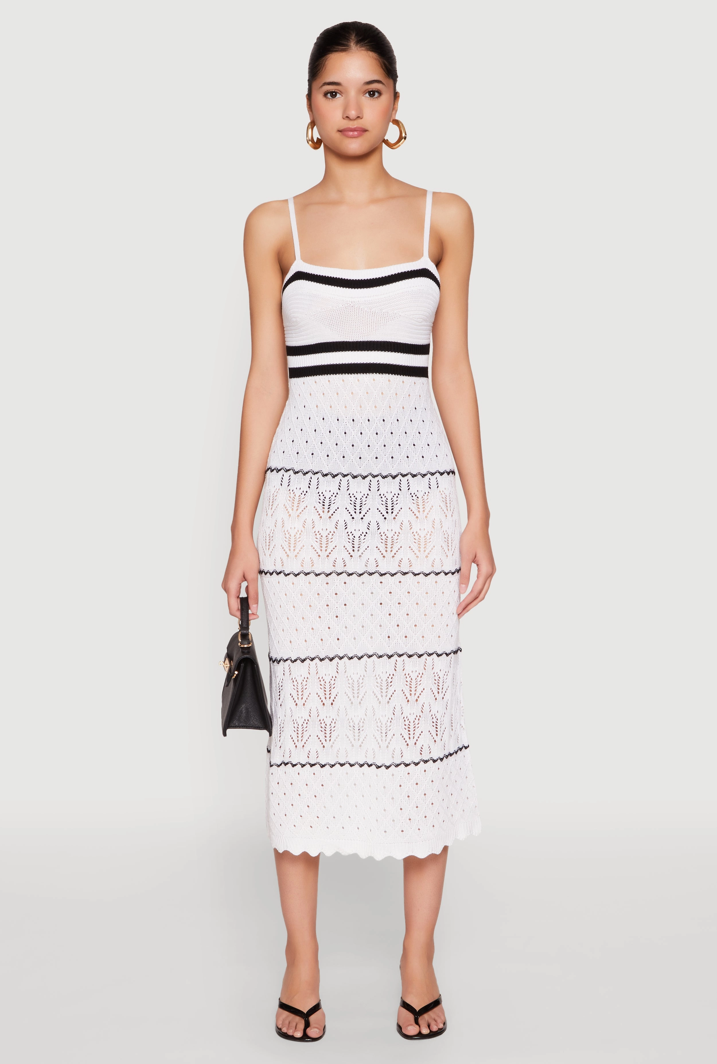Almost Famous Contrast Trim Midi Dress