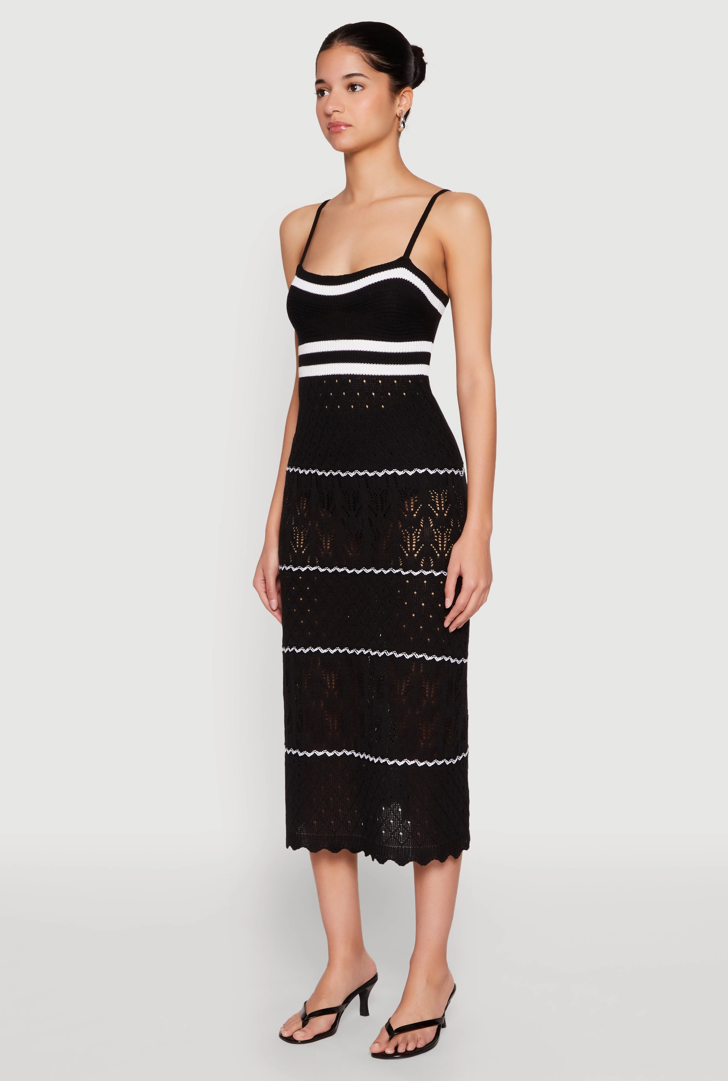 Almost Famous Contrast Trim Midi Dress