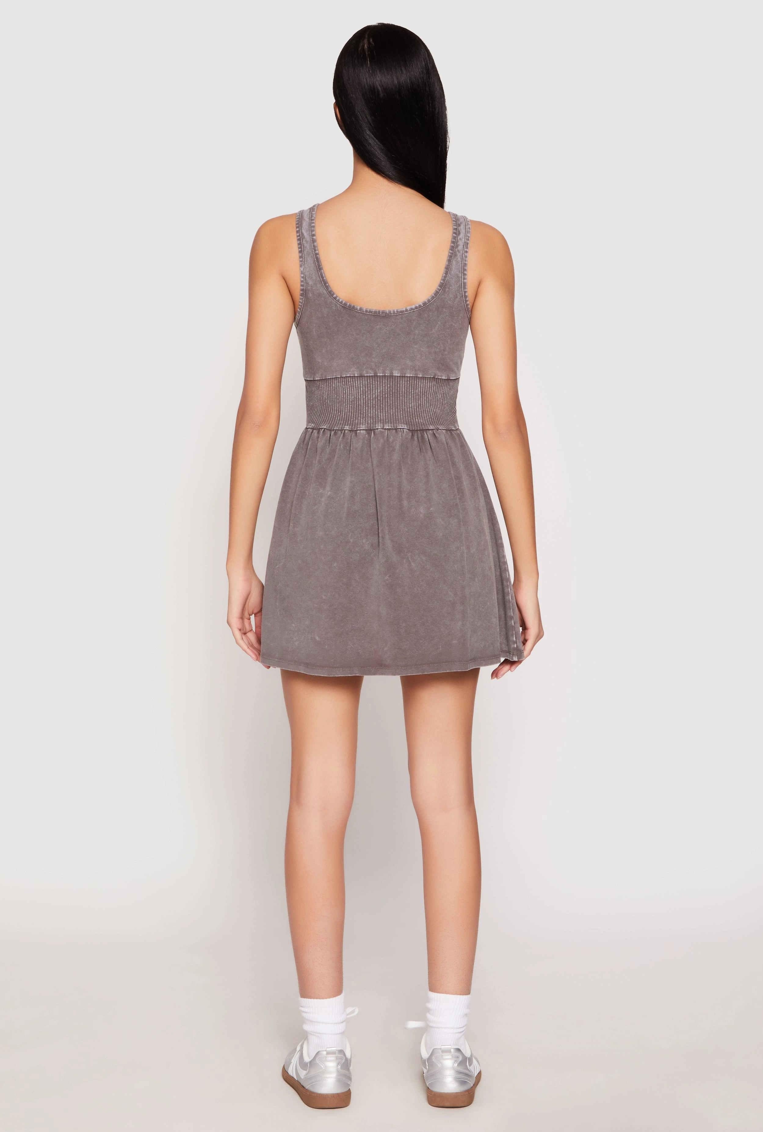 Almost Famous Mineral Wash Corset Skater Dress