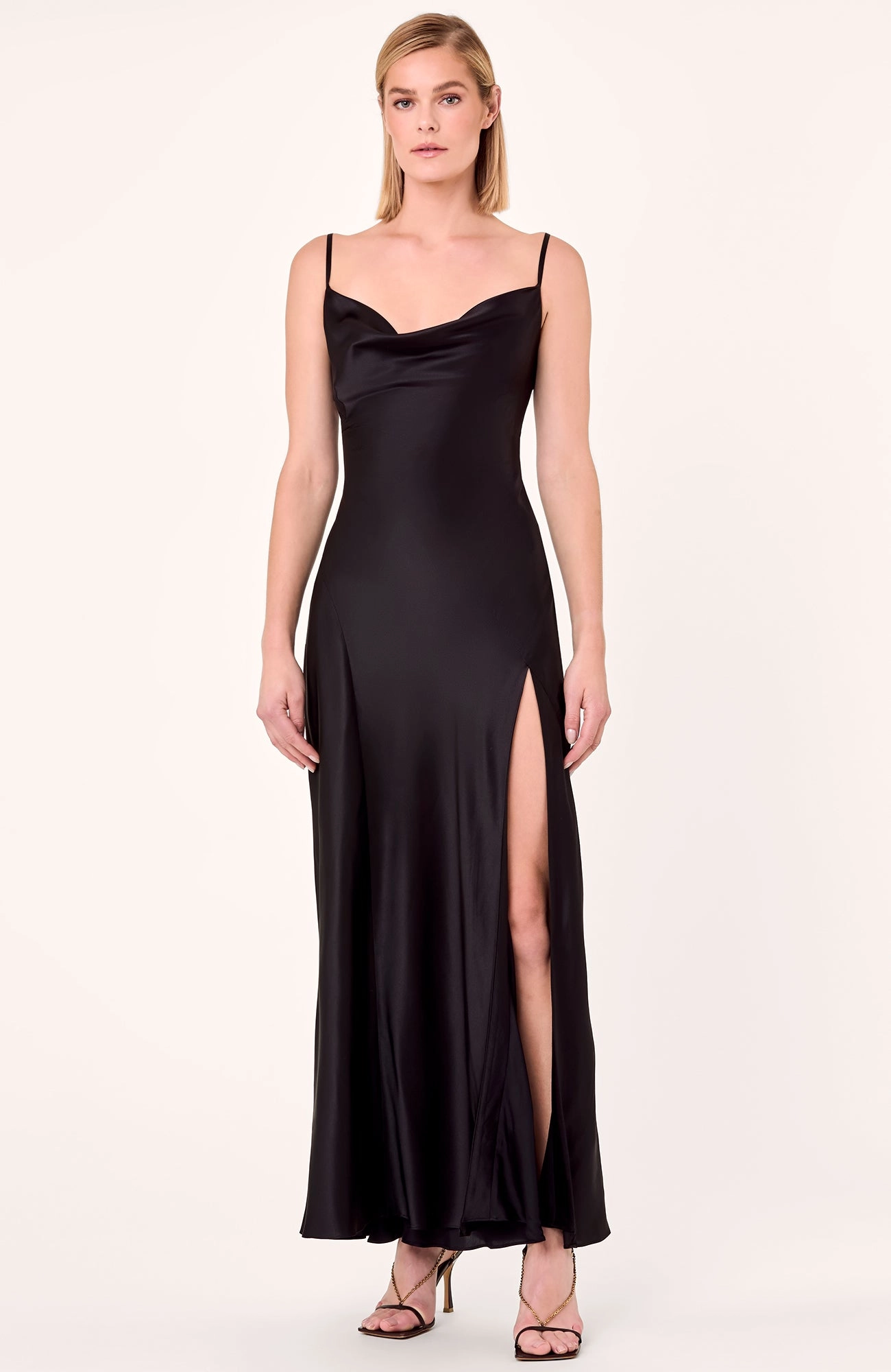 Ariel Satin Dress - Black