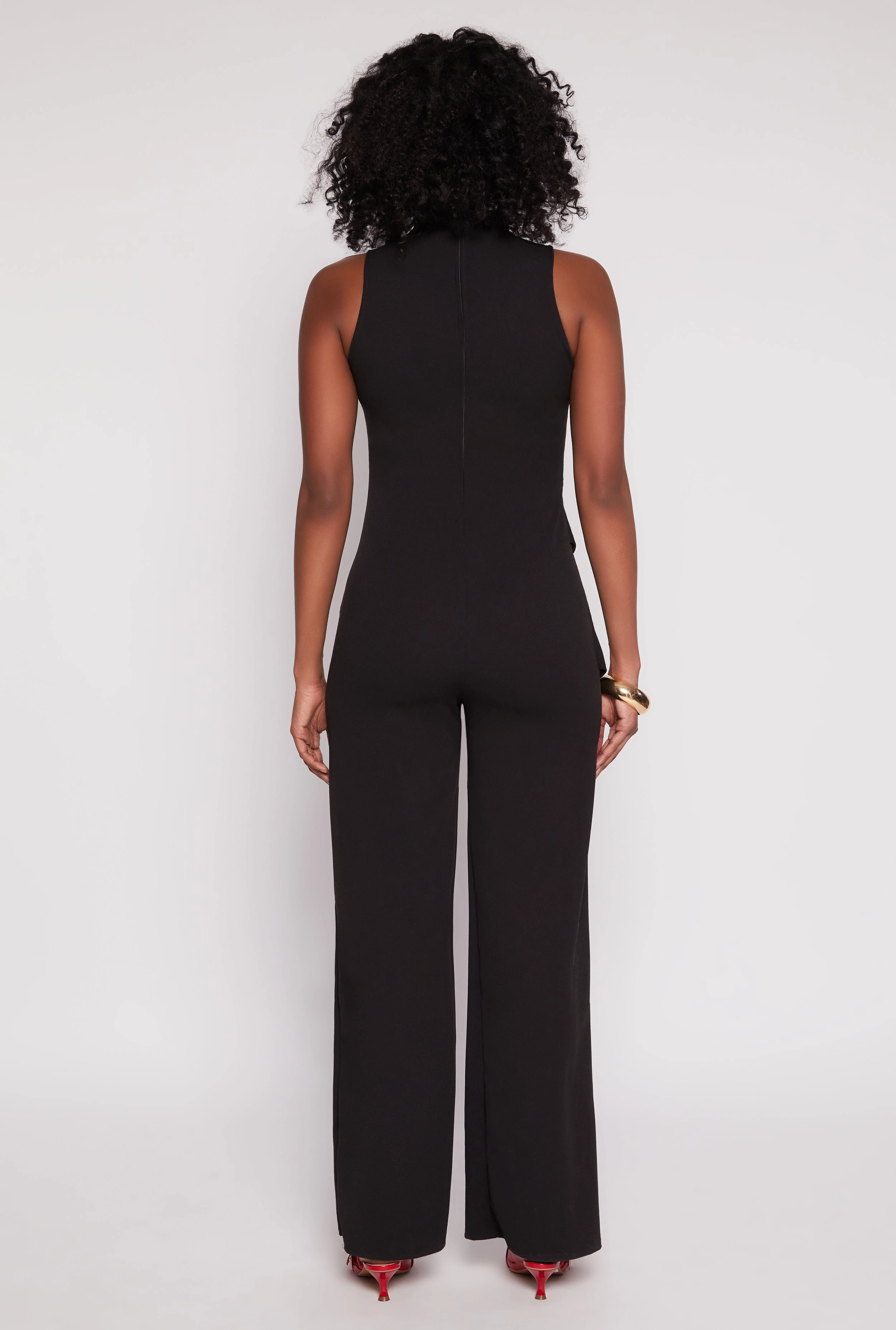 Asymmetrical O Ring Waist Detail Jumpsuit