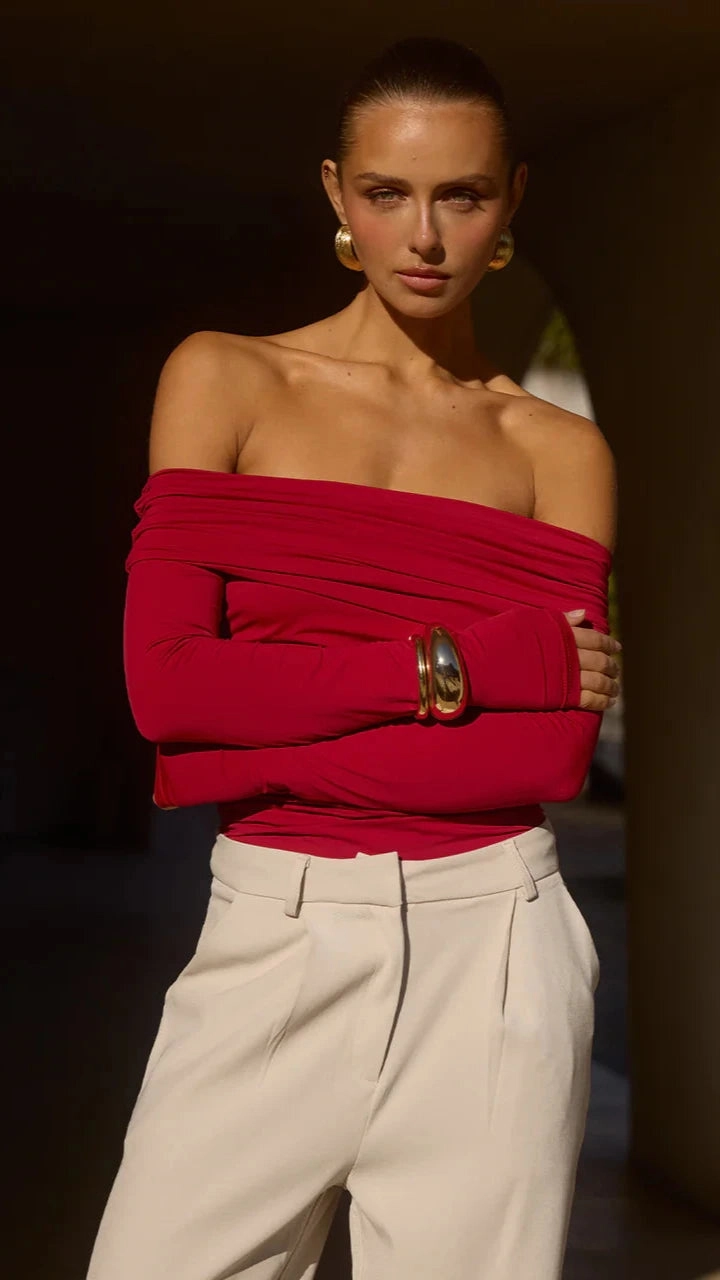 Azura Top - Cherry Red