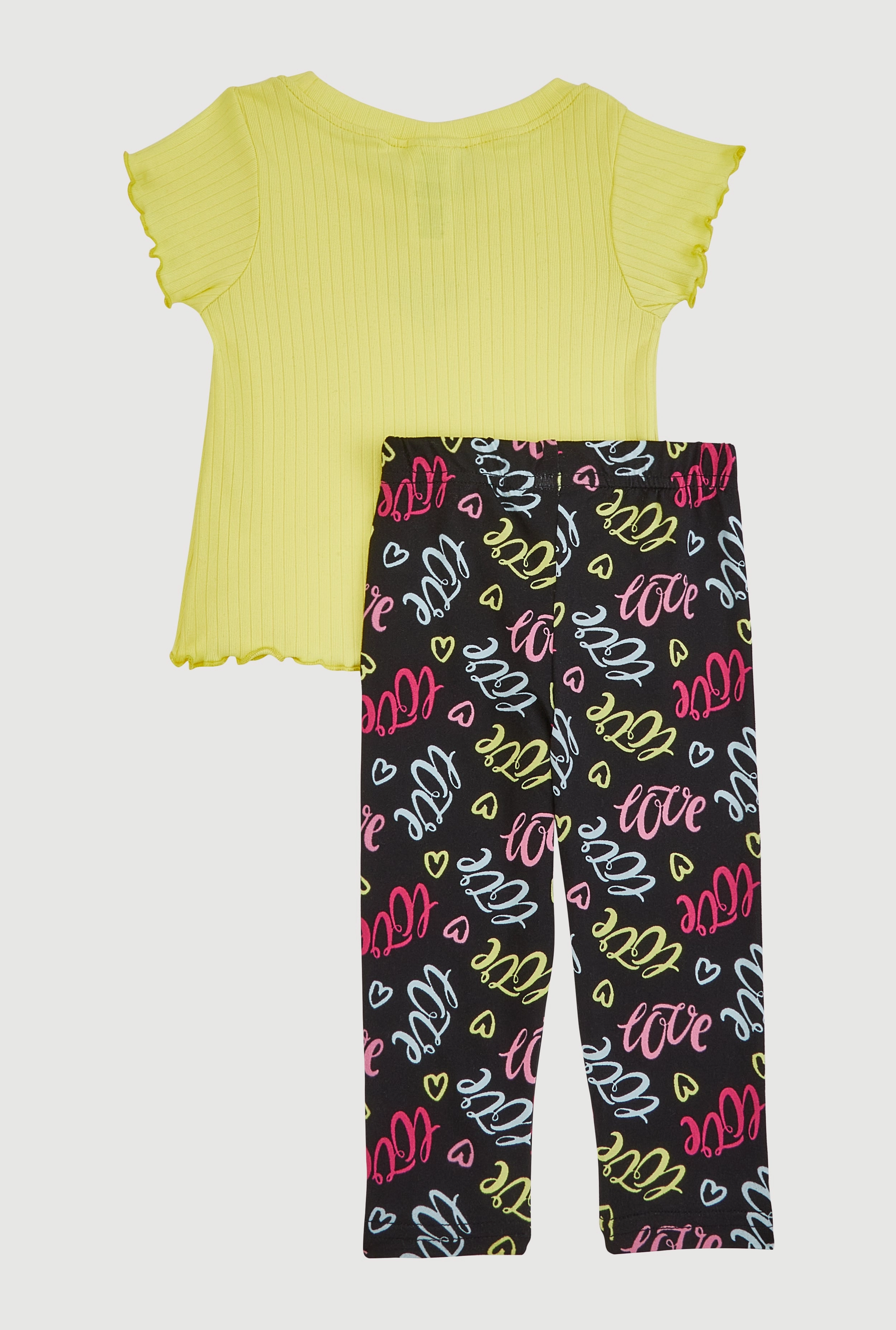 Baby Girls 12-24M Heart Keyhole Tee and Printed Leggings