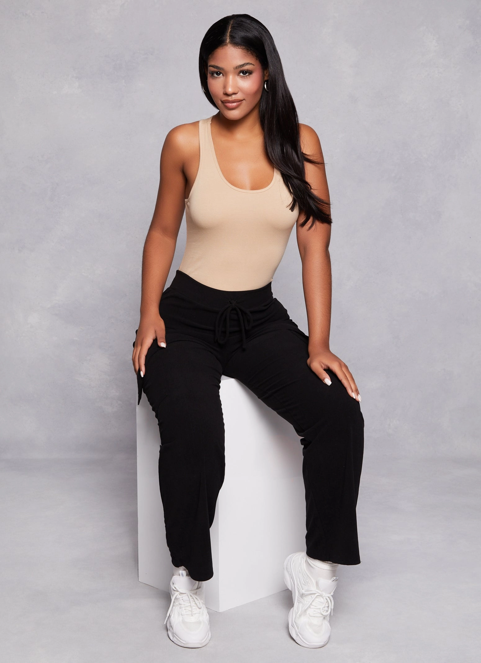 Basic Scoop Neck Racerback Tank Bodysuit