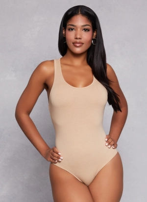 Basic Scoop Neck Racerback Tank Bodysuit