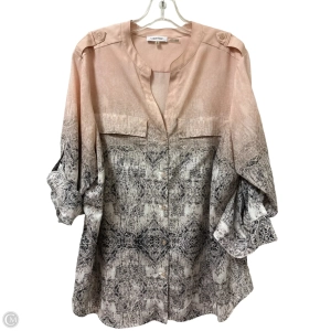 Blouse Long Sleeve By Calvin Klein In Pink, Size: Xl