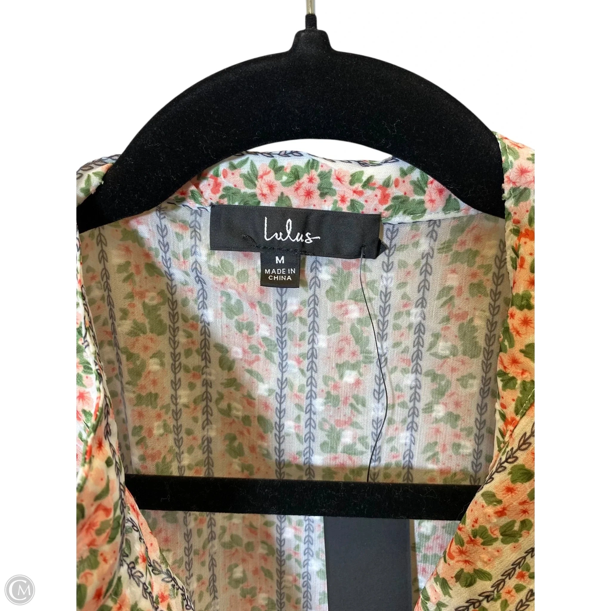 Blouse Long Sleeve By Lulus In Floral Print, Size: M