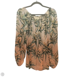 Blouse Long Sleeve By Nicole Miller In Peach, Size: S
