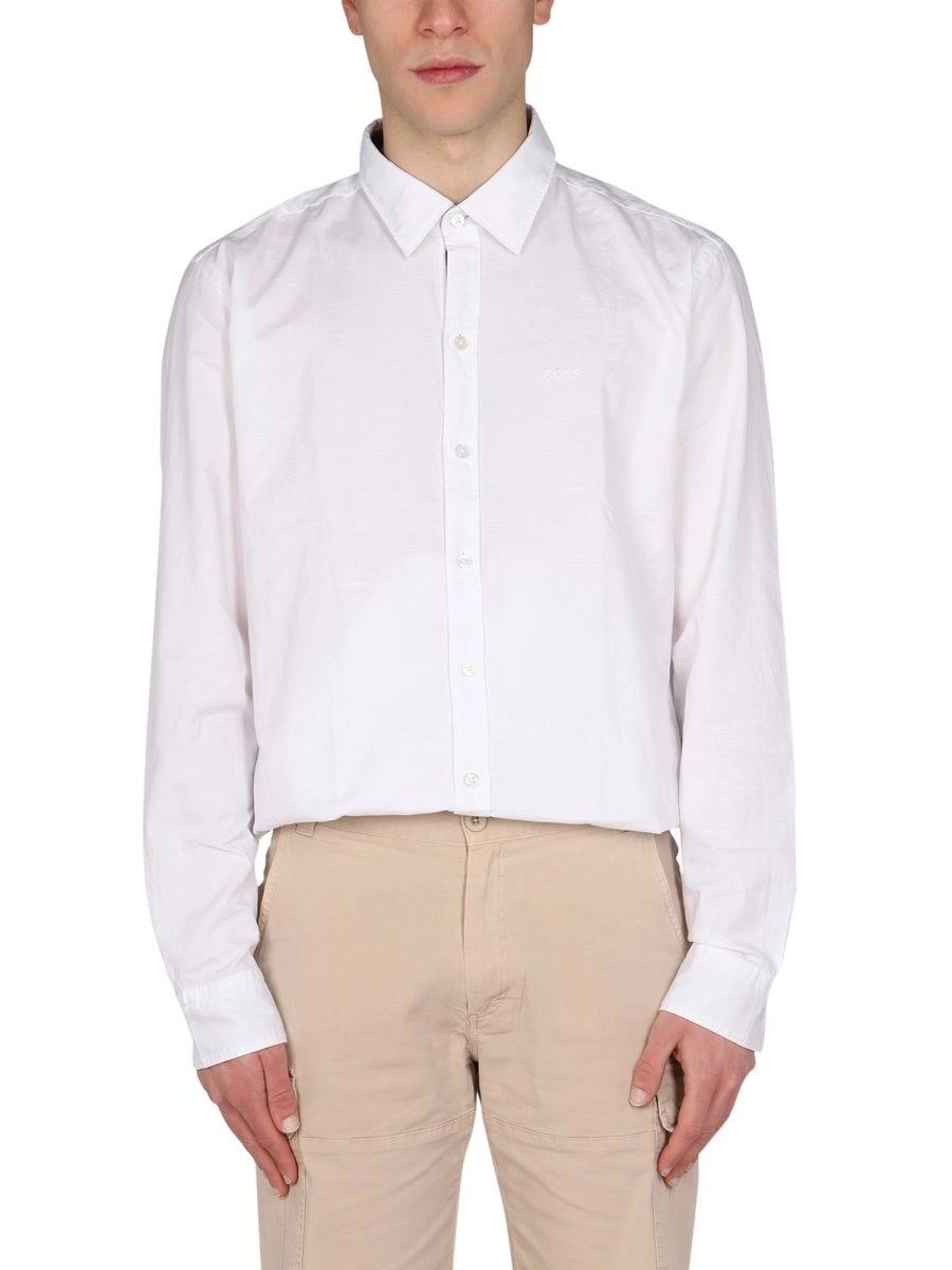 Boss Hugo Boss Logo Embroidered Long-Sleeved Shirt
