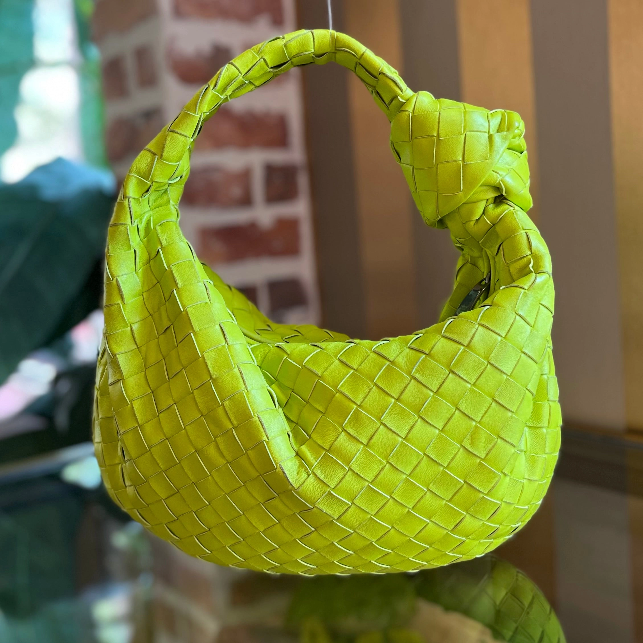 BOTTEGA VENETA Teen Jodie Green Nappa Intrecciato Hobo Bag