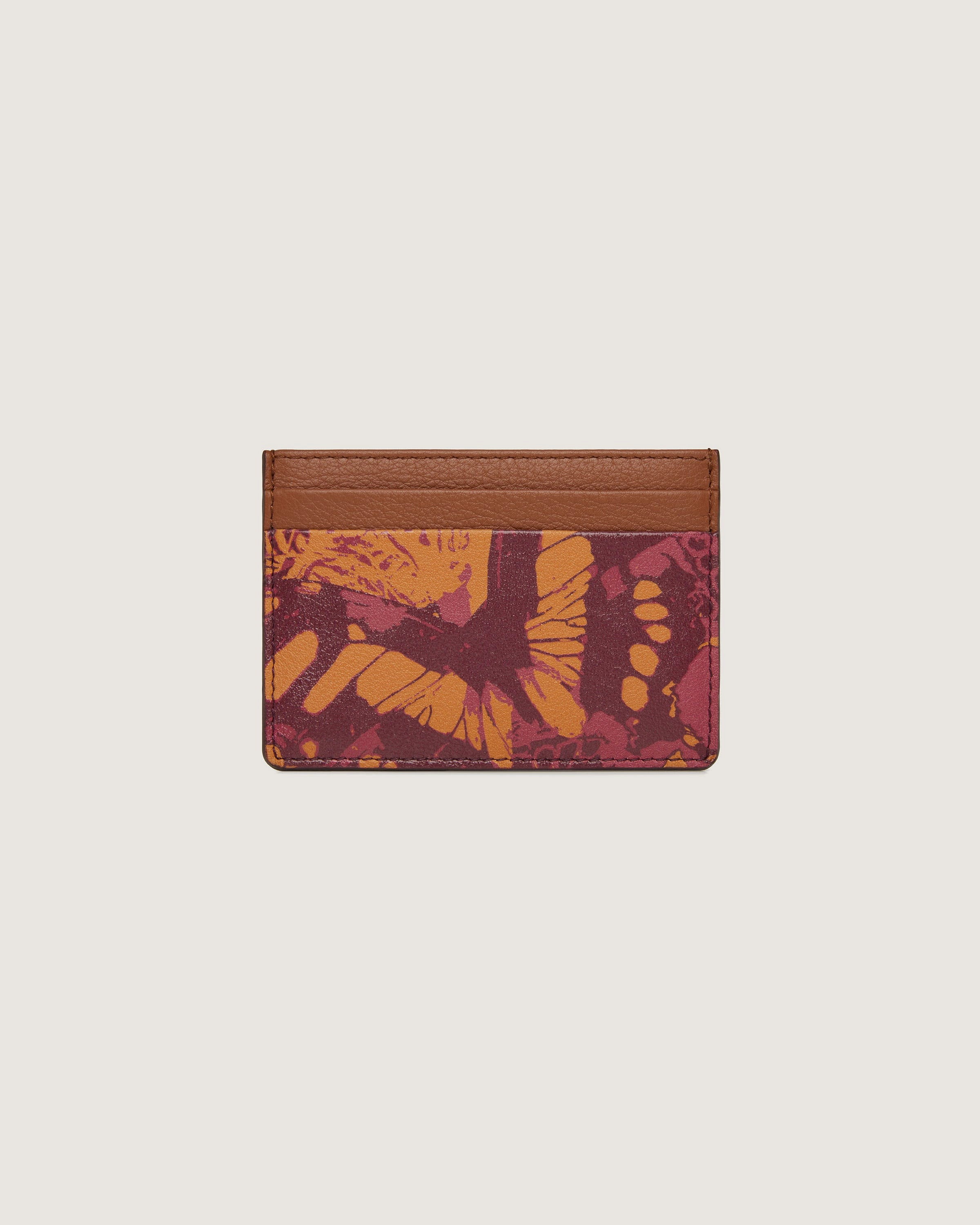 Cardholder - Raspberry/Chestnut Butterfly Print