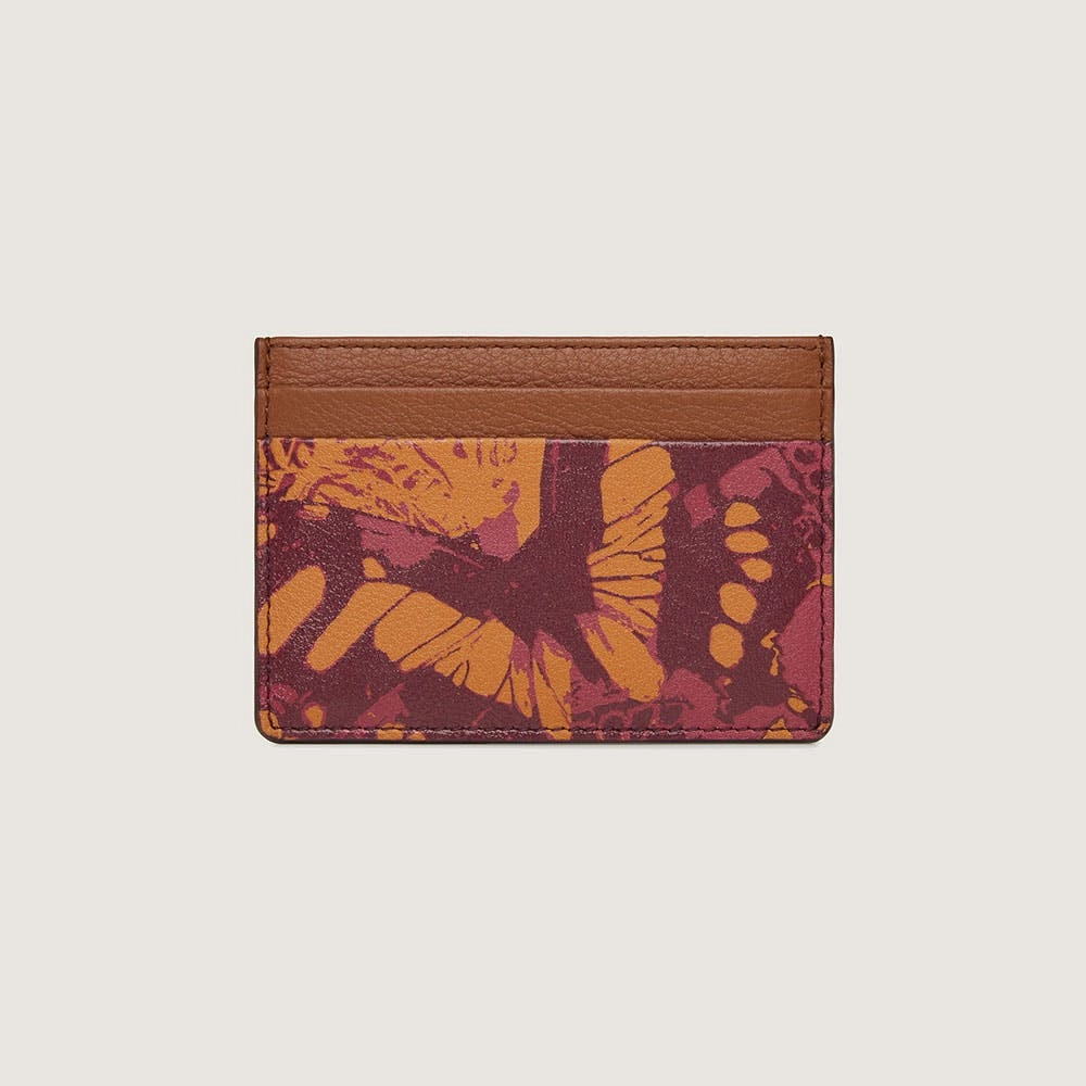 Cardholder - Raspberry/Chestnut Butterfly Print