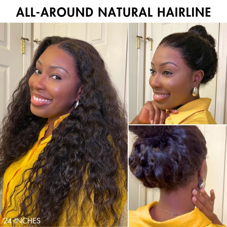 Crazy Wednesday | Water Wave Flexi-Fit Invisi Drawstring Cap 360 Lace Long Curly Wig Pre-Cut Lace