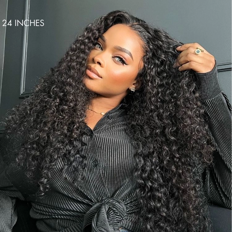 Crazy Wednesday | Water Wave Flexi-Fit Invisi Drawstring Cap 360 Lace Long Curly Wig Pre-Cut Lace