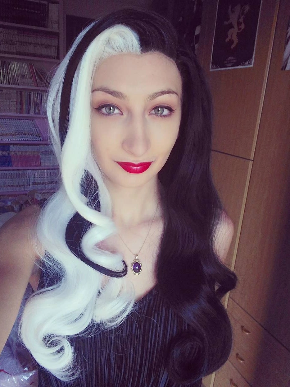 Cruella De Vil -Black And White Kuila Cospaly Wig Imstyle