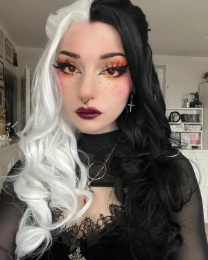 Cruella De Vil -Black And White Kuila Cospaly Wig Imstyle