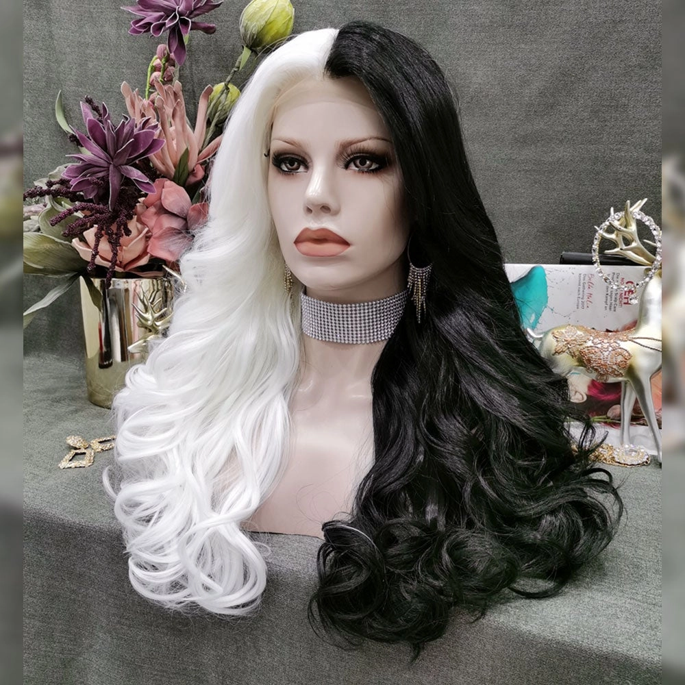 Cruella De Vil -Black And White Kuila Cospaly Wig Imstyle