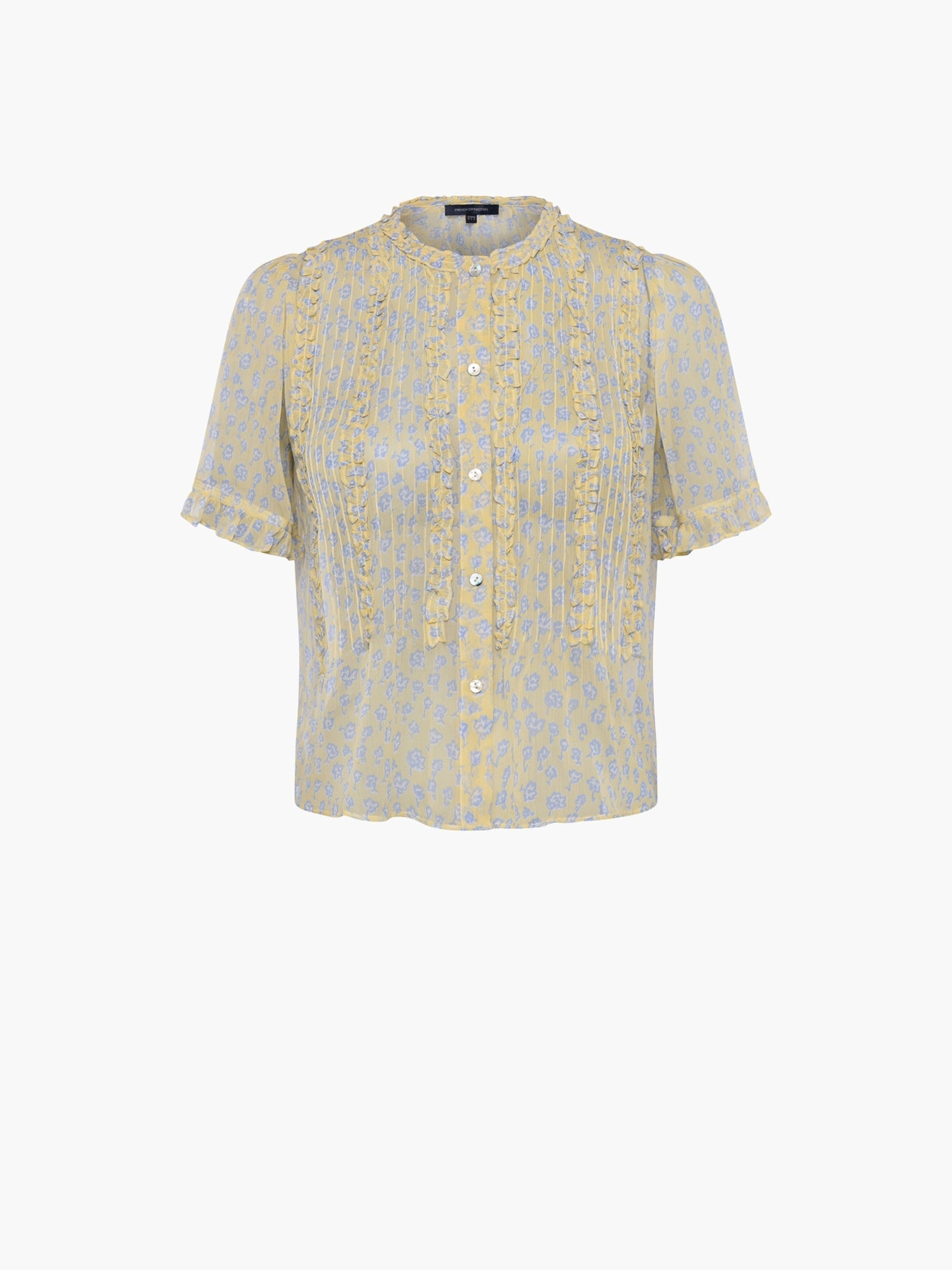 Doria Crinkle Ruffle Front Top