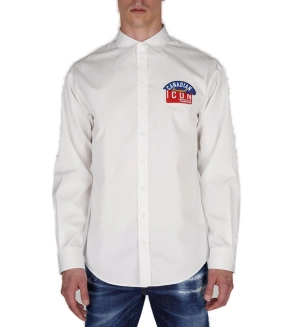 Dsquared2 Icon Patch Curved Hem Shirt