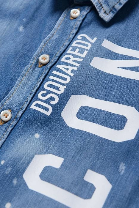 Dsquared2 Kids Logo Printed Denim Shirt