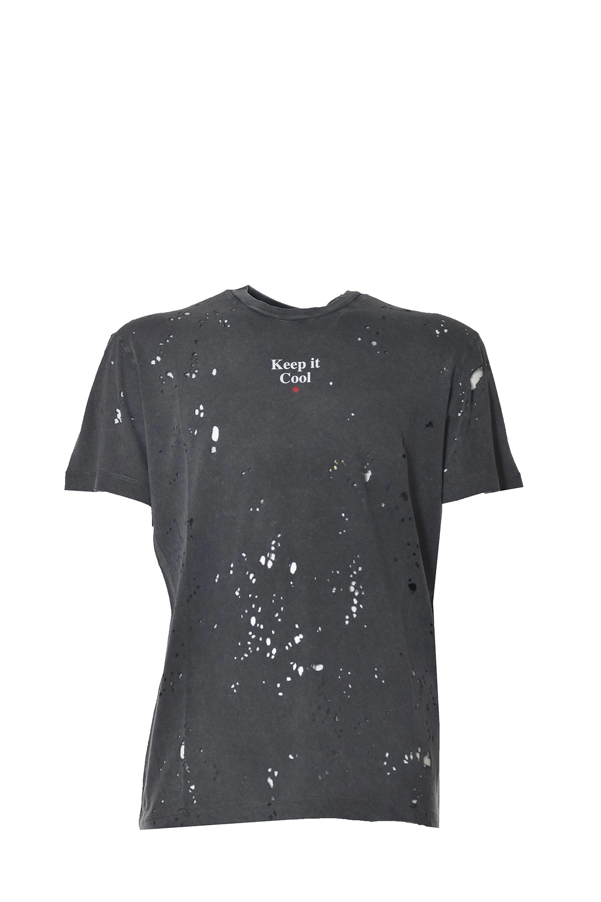 Dsquared2 Slogan Print Distressed T-Shirt