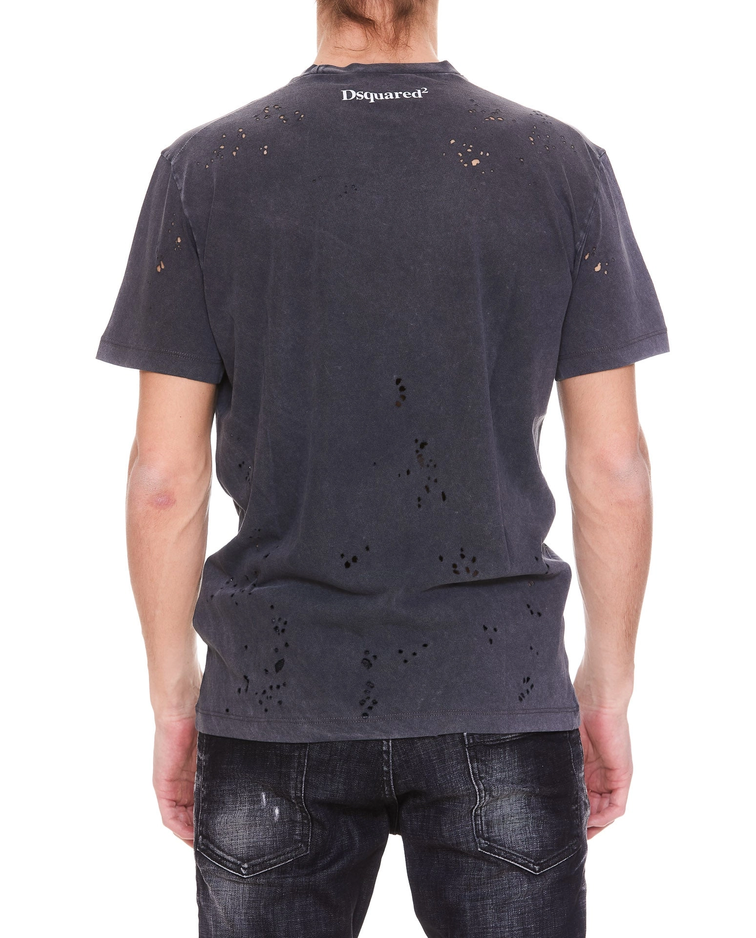 Dsquared2 Slogan Print Distressed T-Shirt