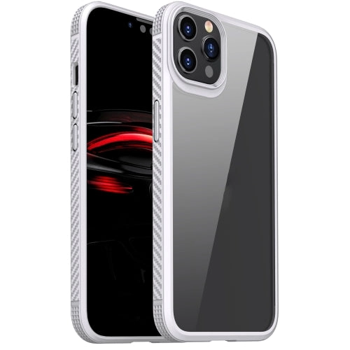 For iPhone 11 MG Series Carbon Fiber TPU   Clear PC Four-corner Airbag Shockproof Case