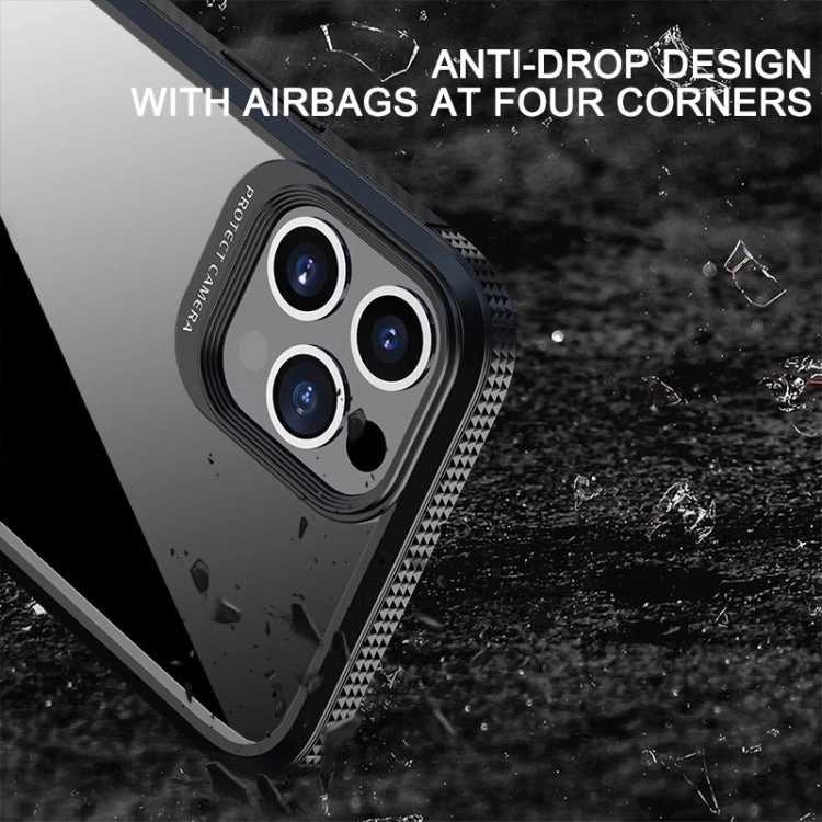 For iPhone 11 MG Series Carbon Fiber TPU   Clear PC Four-corner Airbag Shockproof Case