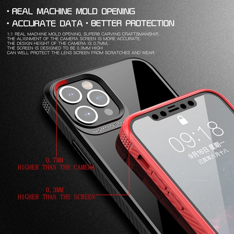For iPhone 11 MG Series Carbon Fiber TPU   Clear PC Four-corner Airbag Shockproof Case