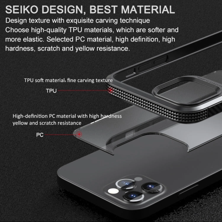 For iPhone 11 MG Series Carbon Fiber TPU   Clear PC Four-corner Airbag Shockproof Case
