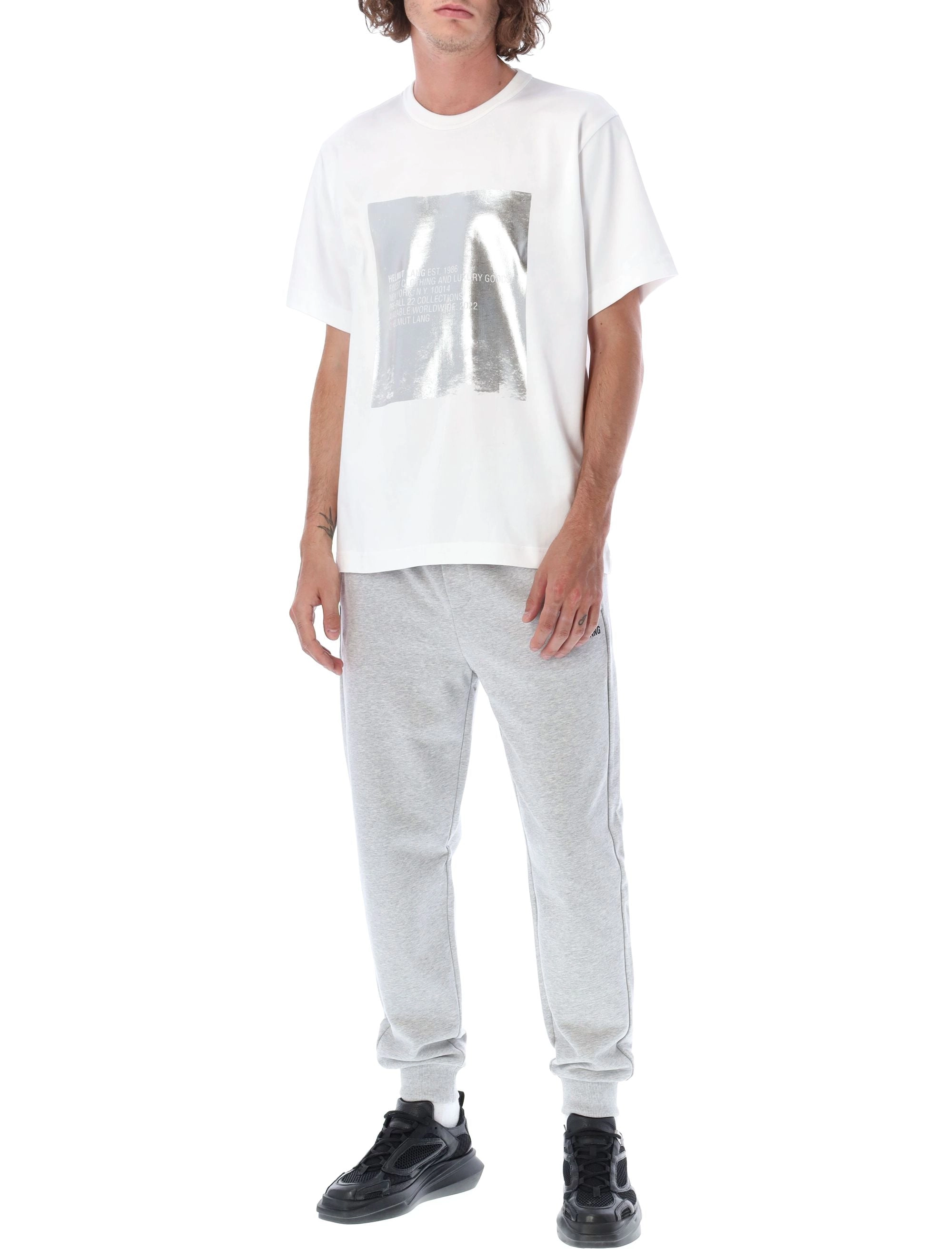 Helmut Lang Square Silver Crewneck T-Shirt