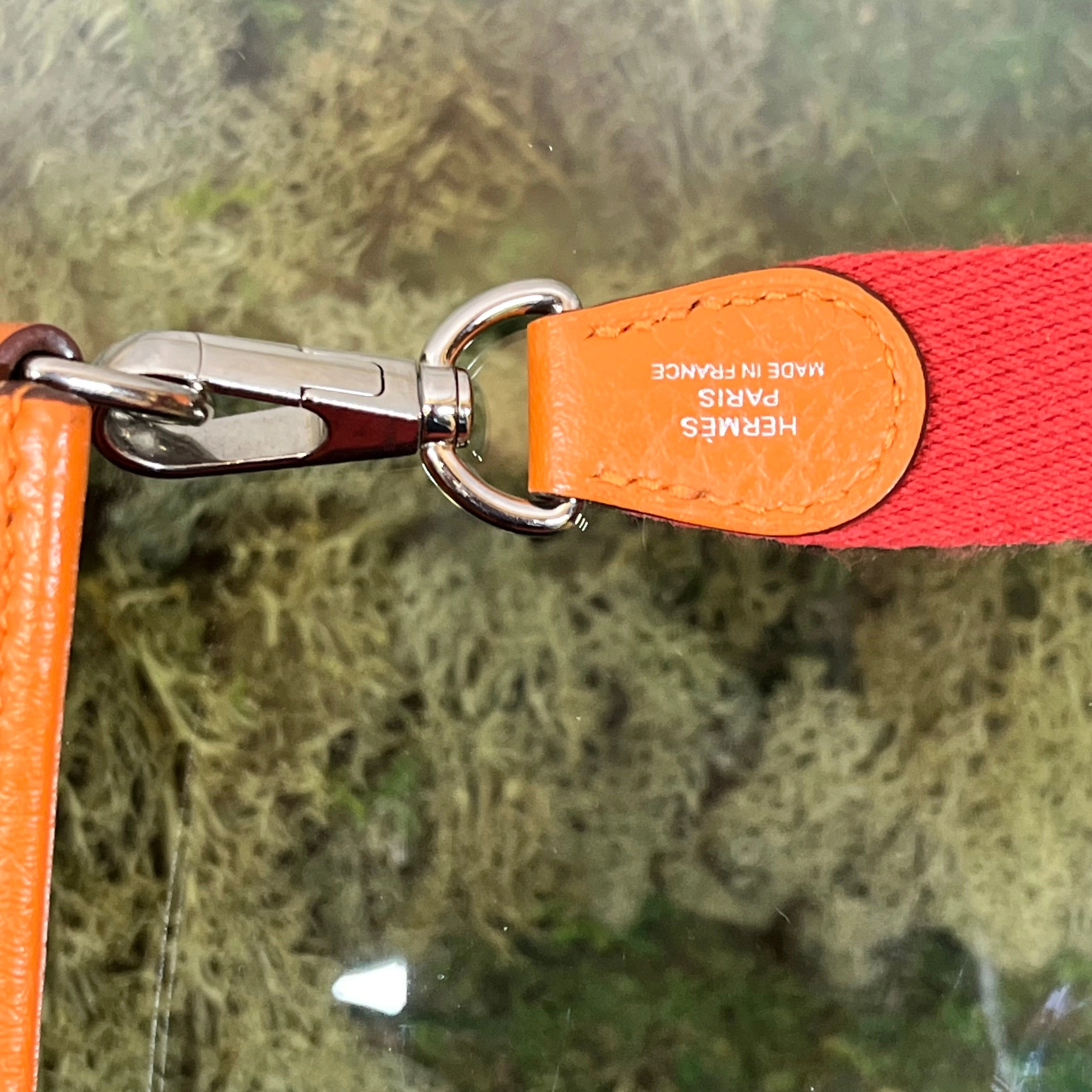HERMES Evelyne TPM Orange Clemence Crossbody Bag