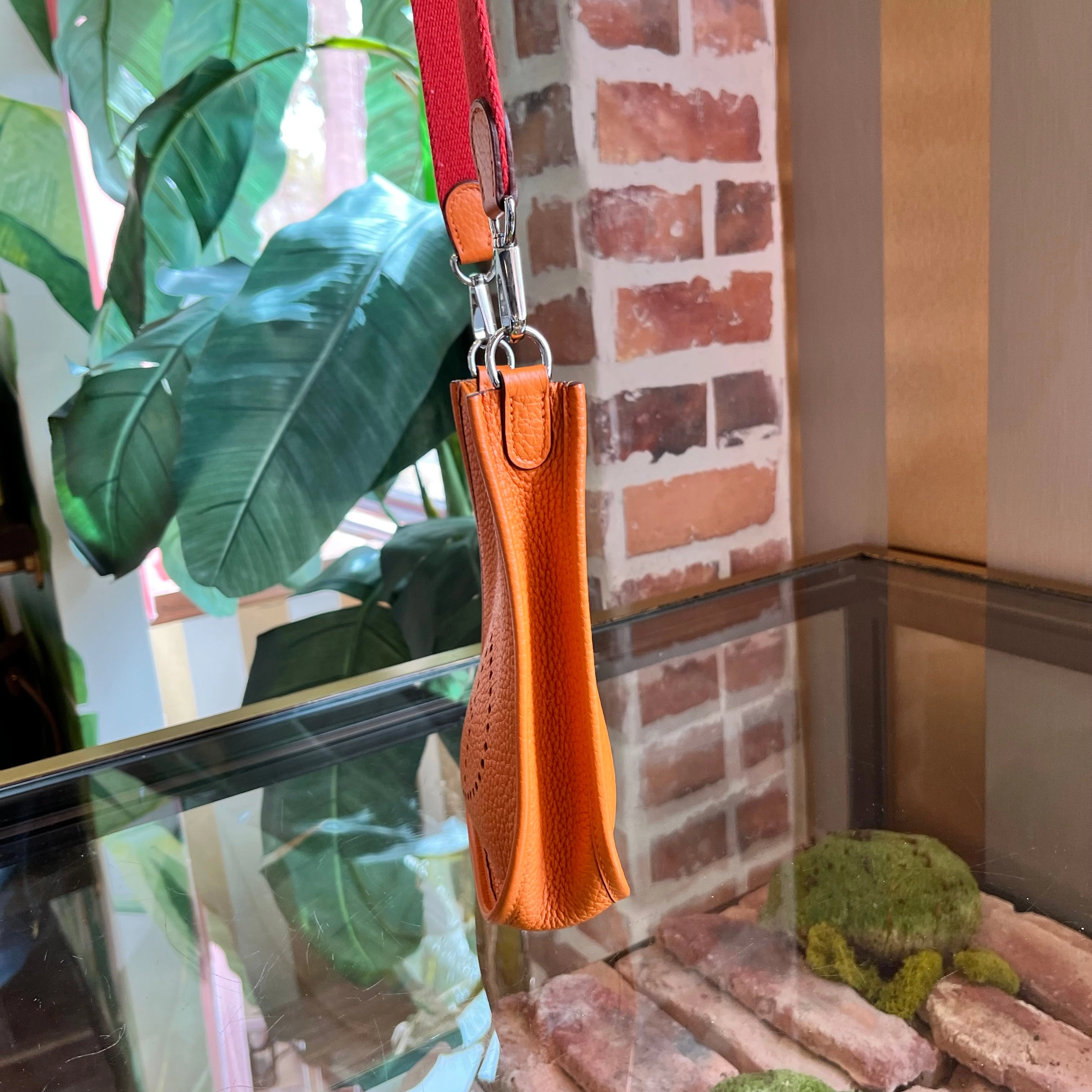 HERMES Evelyne TPM Orange Clemence Crossbody Bag