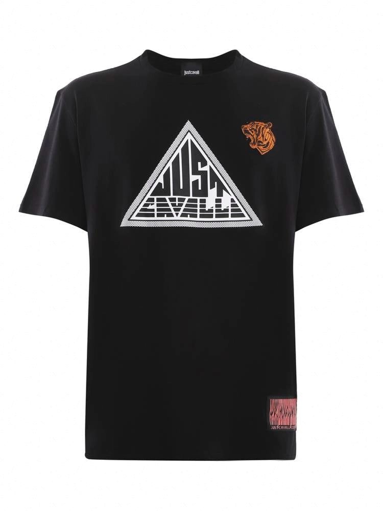 Just Cavalli Logo Printed Crewneck T-Shirt