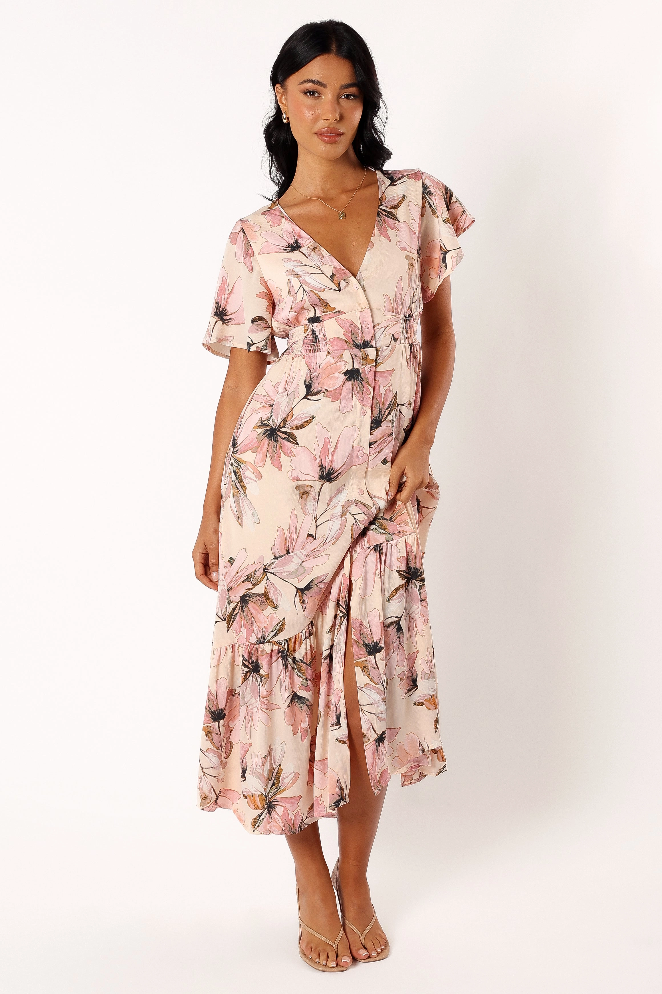 Layla Midi Dress - Pink Floral