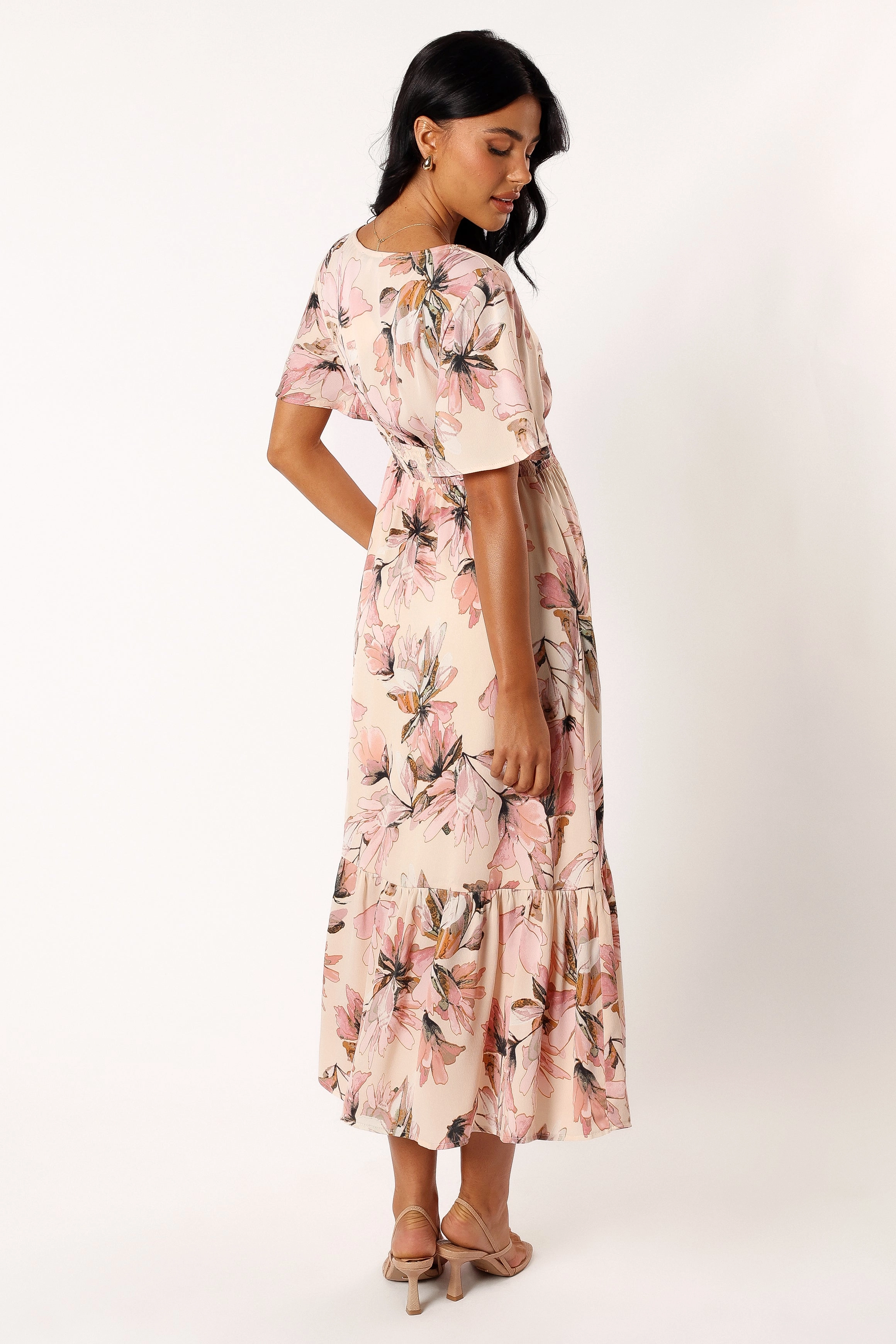 Layla Midi Dress - Pink Floral