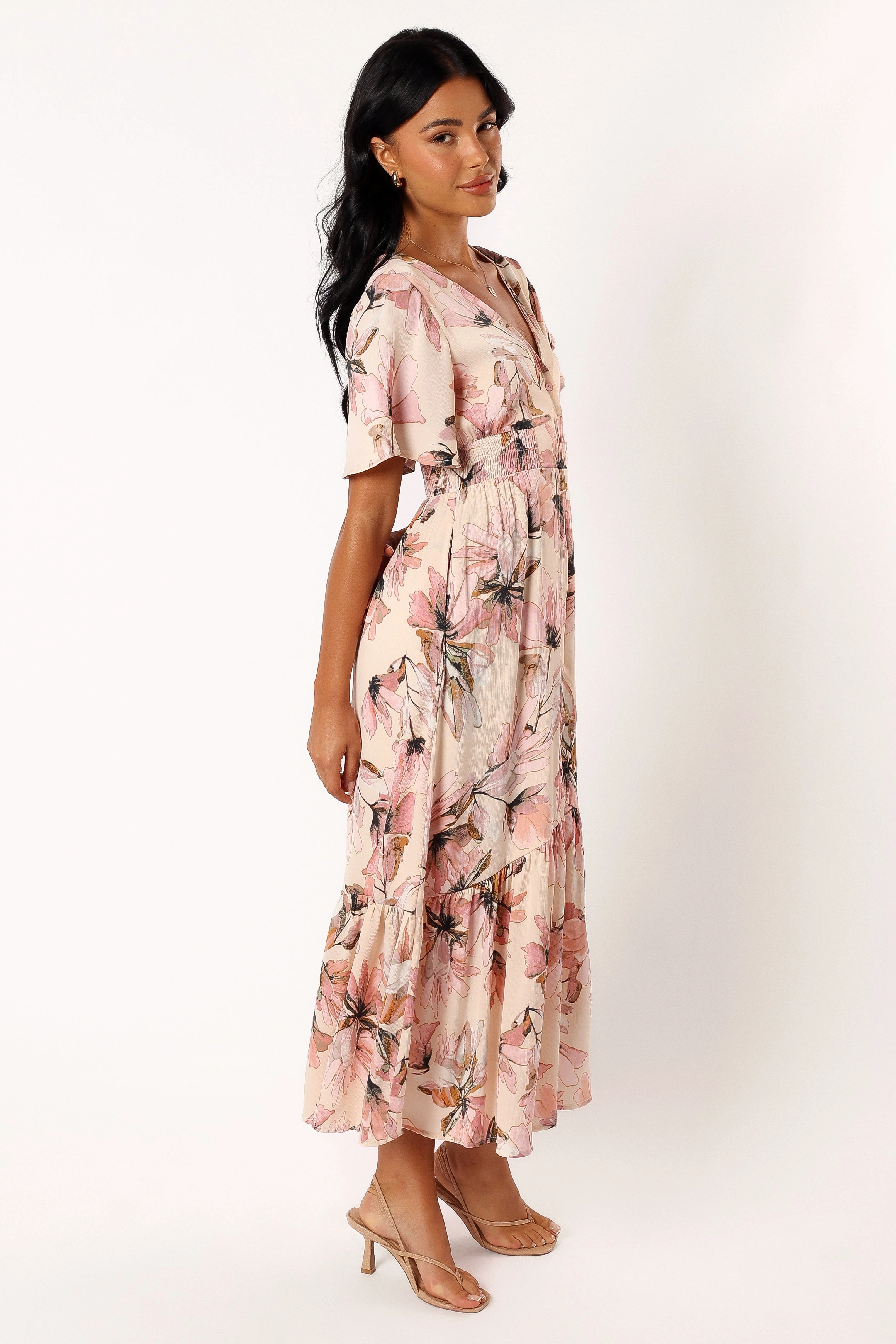 Layla Midi Dress - Pink Floral