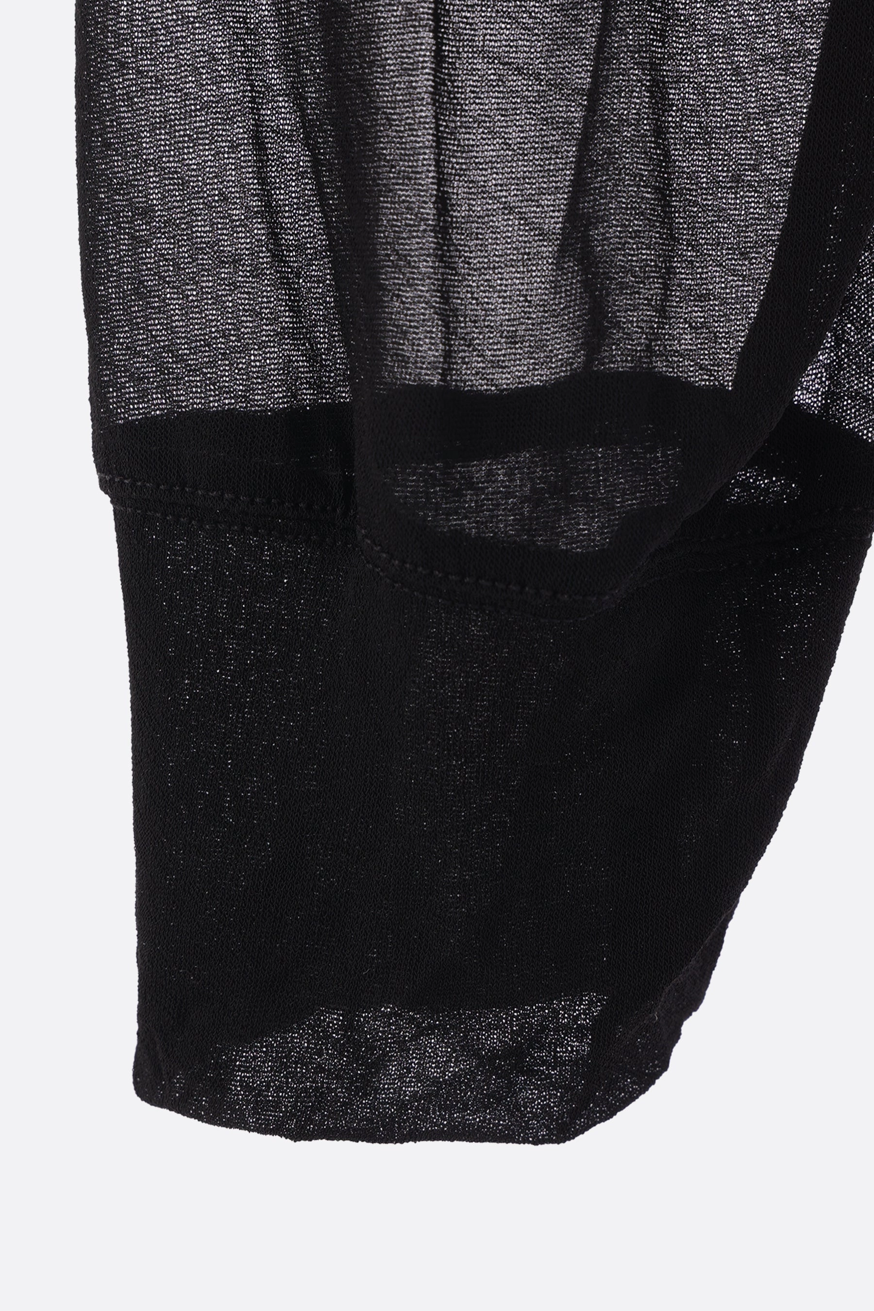 long-fit hoodie in semi-sheer viscose