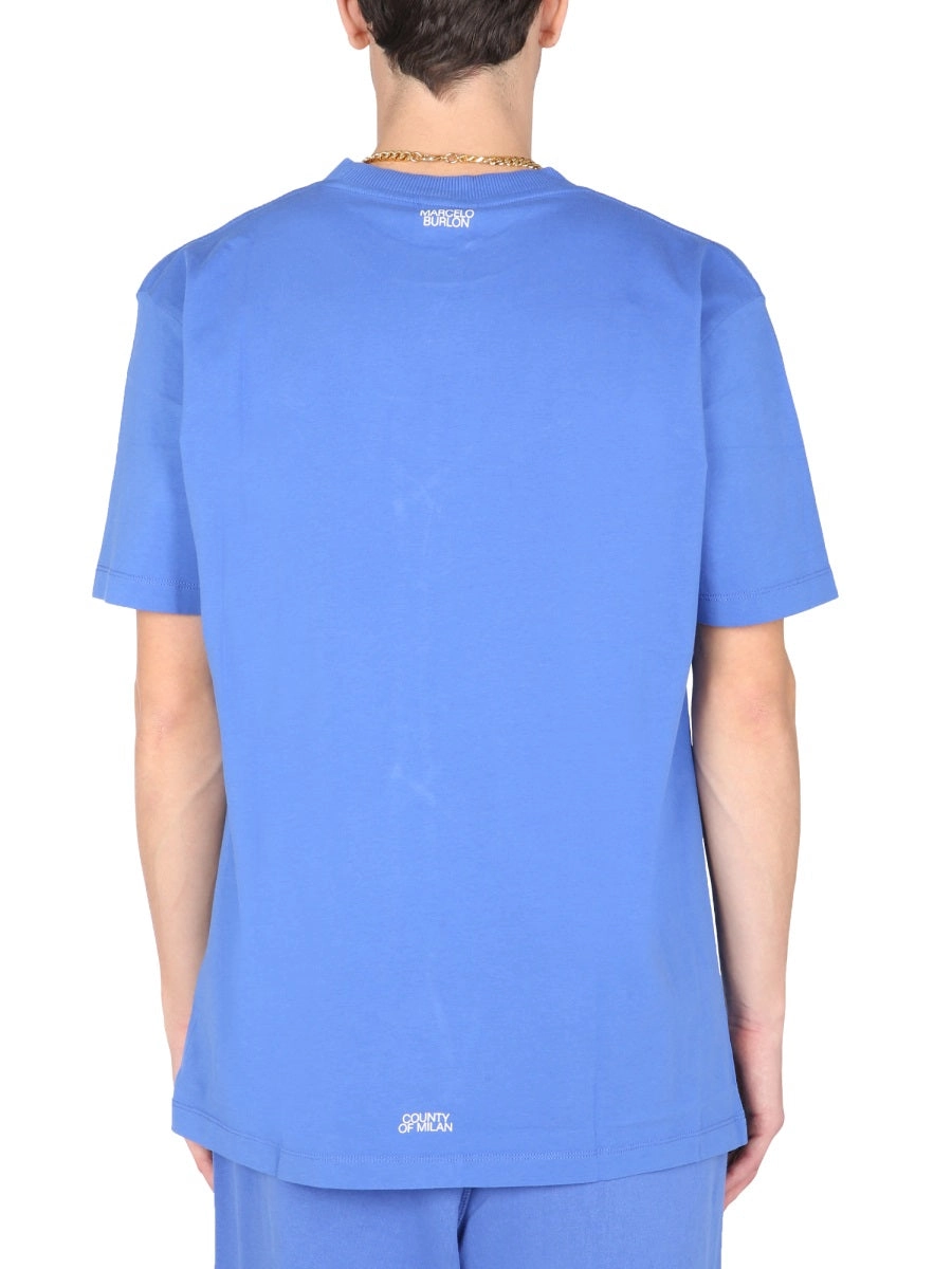 Marcelo Burlon County Of Milan Cross Embroidered T-Shirt
