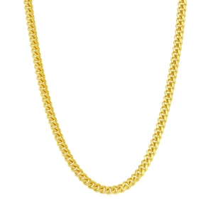 Men's Chain - Gold Plated Sterling Silver 4mm Miami Cuban | Q-5734-18
