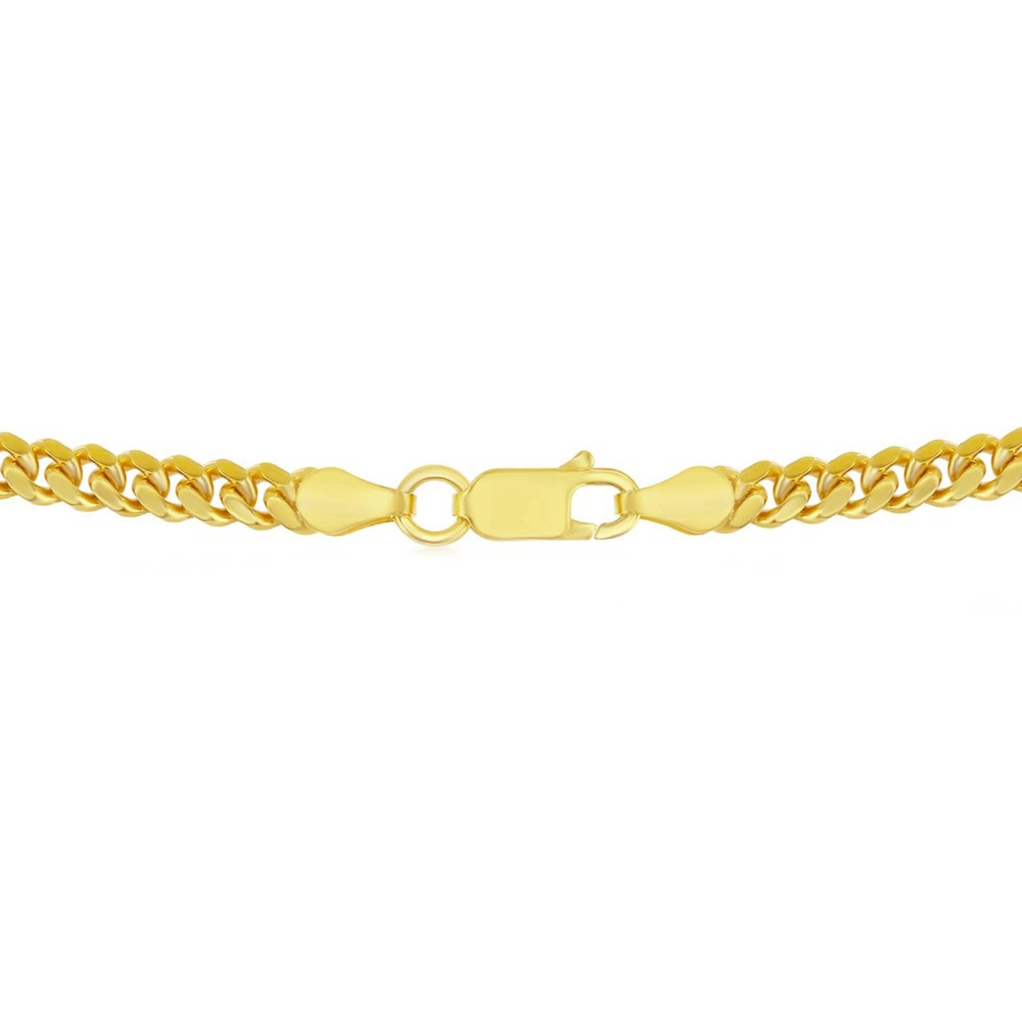 Men's Chain - Gold Plated Sterling Silver 4mm Miami Cuban | Q-5734-18