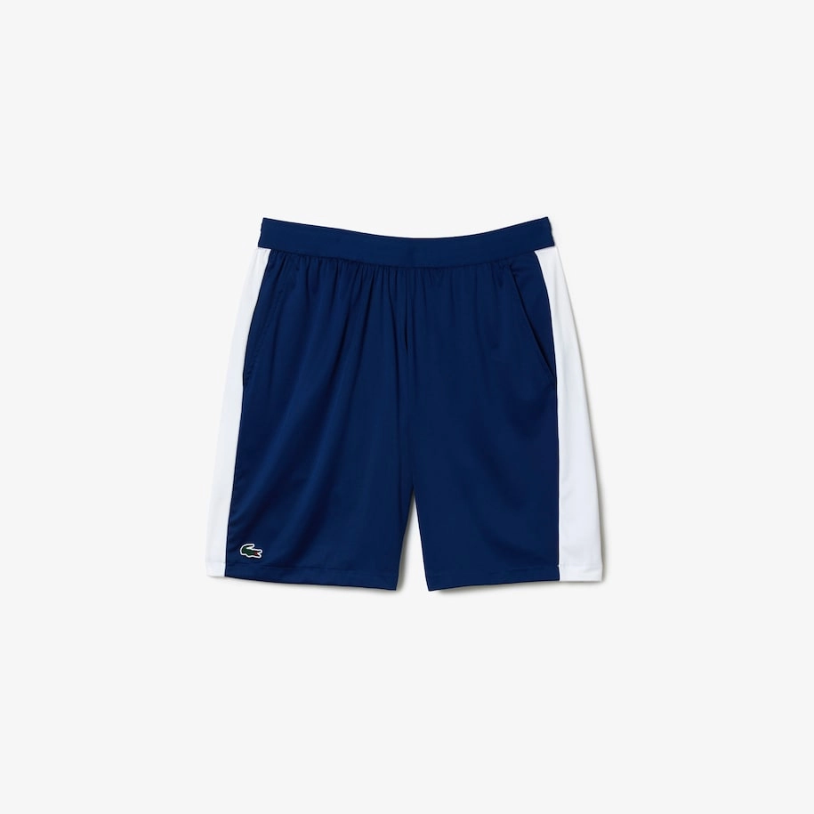 Men's Lacoste Tennis x Daniil Medvedev Regular Fit Shorts  Navy Blue / White